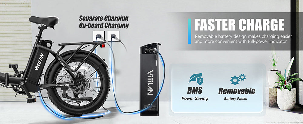 Vitilan U3 Electric Bike, 750W Motor, 48V 13AH Battery, 20*4.0-inch Tires, 45km/h Max Speed, 65km Max Range, Mechanical Disc Brake, Suspension Front Fork, Shimano 7 Speed, LCD Display - Black