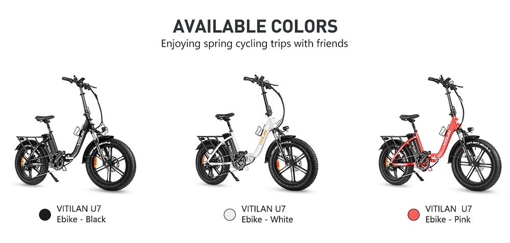 Vitilan U7 2.0 Foldable Electric Bike, 20*4.0-inch Fat Tire 750W Motor 48V 20Ah Removable LG Lithium Battery 28mph Max Speed 50-65miles Range Dual Suspension System Hydraulic Disc Brake - Black