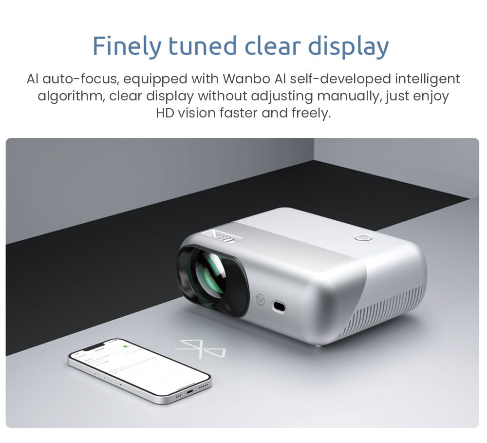 VIVIBRIGHT D1000 LCD Projector, 450 ANSI Lumens, Native 1080P, 2.4G/5G WiFi, Bluetooth 4.0