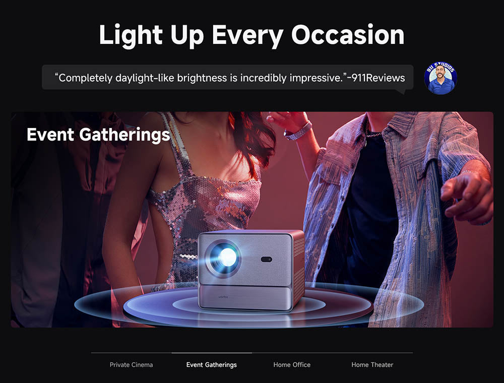 [Netflix 1080P] WANBO DaVinci 1 Pro Projector, Android 11, 600 ANSI Lumens, HDR 10, 5G WiFi Bluetooth, Auto-Focus/Auto Keystone Correction/Auto Screen Fit/Obstacle Avoidance, YouTube/Disney/Prime Video Preinstalled