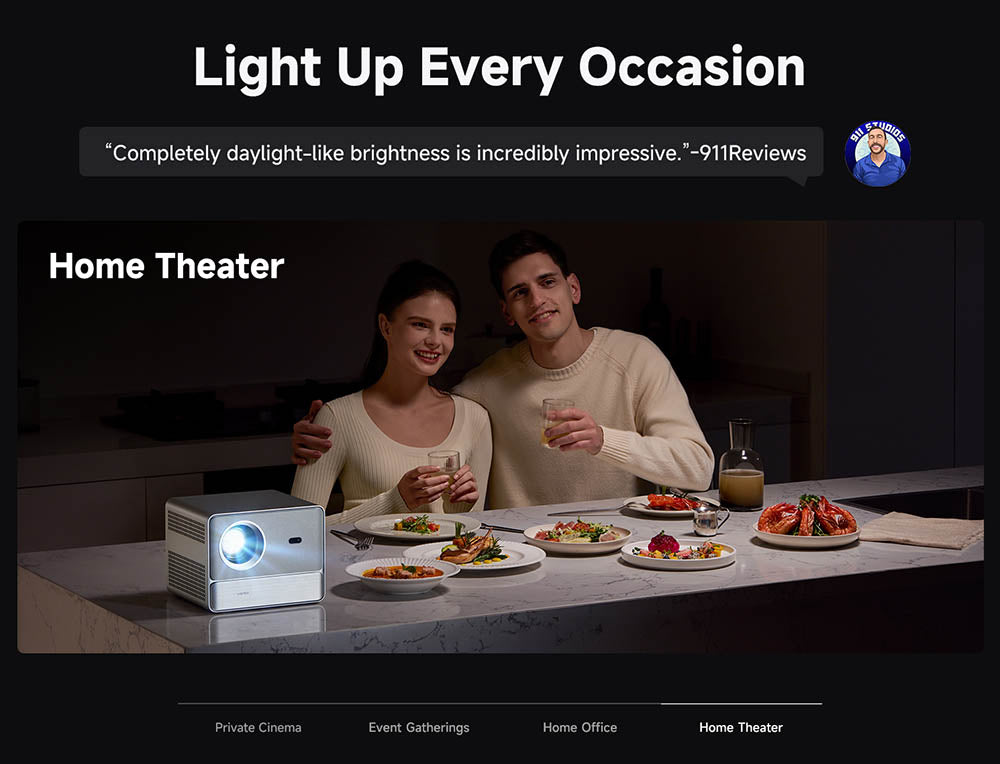 [Netflix 1080P] WANBO DaVinci 1 Pro Projector, Android 11, 600 ANSI Lumens, HDR 10, 5G WiFi Bluetooth, Auto-Focus/Auto Keystone Correction/Auto Screen Fit/Obstacle Avoidance, YouTube/Disney/Prime Video Preinstalled