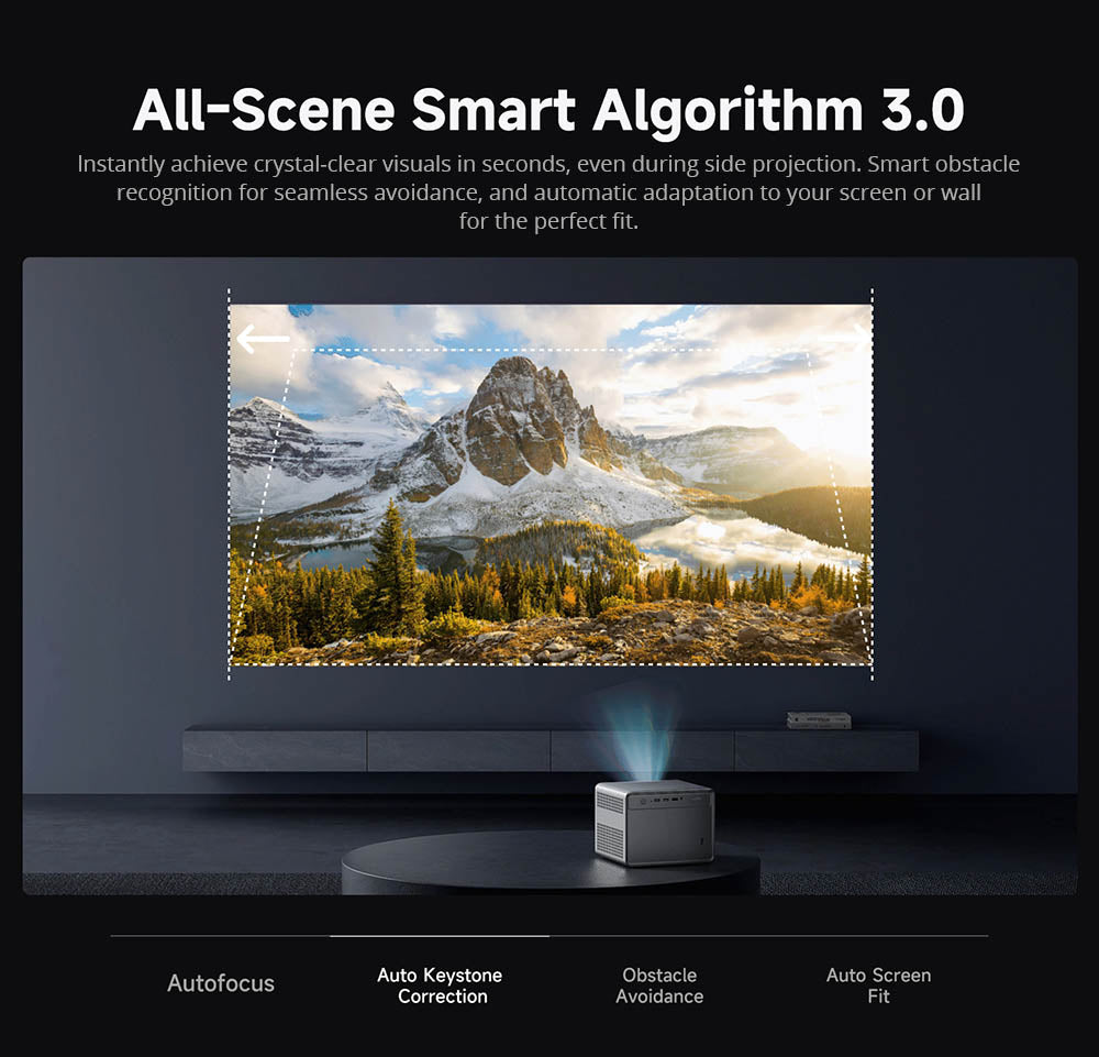 [Netflix 1080P] WANBO DaVinci 1 Pro Projector, Android 11, 600 ANSI Lumens, HDR 10, 5G WiFi Bluetooth, Auto-Focus/Auto Keystone Correction/Auto Screen Fit/Obstacle Avoidance, YouTube/Disney/Prime Video Preinstalled