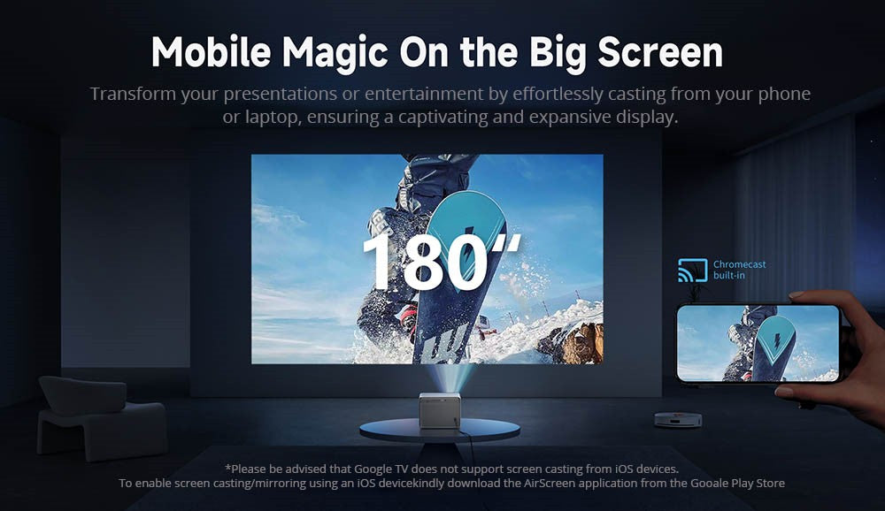 [Netflix 1080P] WANBO DaVinci 1 Pro Projector, Android 11, 600 ANSI Lumens, HDR 10, 5G WiFi Bluetooth, Auto-Focus/Auto Keystone Correction/Auto Screen Fit/Obstacle Avoidance, YouTube/Disney/Prime Video Preinstalled