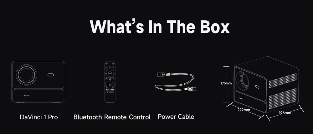 [Netflix 1080P] WANBO DaVinci 1 Pro Projector, Android 11, 600 ANSI Lumens, HDR 10, 5G WiFi Bluetooth, Auto-Focus/Auto Keystone Correction/Auto Screen Fit/Obstacle Avoidance, YouTube/Disney/Prime Video Preinstalled