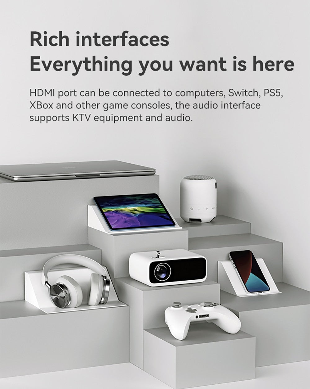 WANBO Mini Pro Projector, Android 9.0, Four-point Keystone Correction - EU Plug