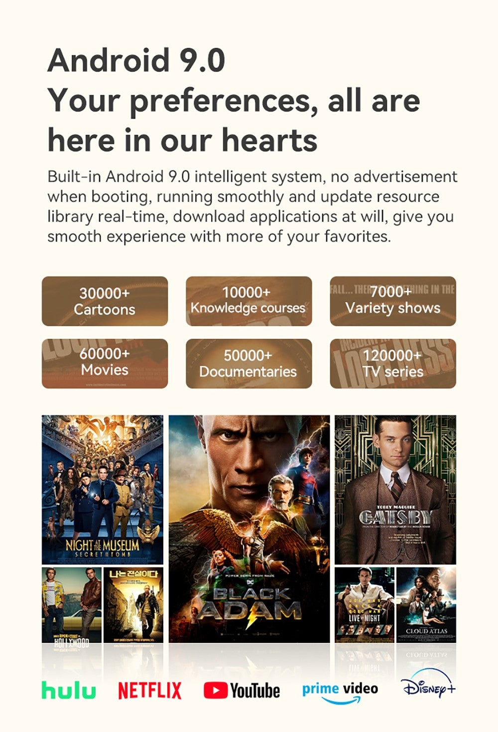 WANBO Mini Pro Projector, Android 9.0, Four-point Keystone Correction - EU Plug