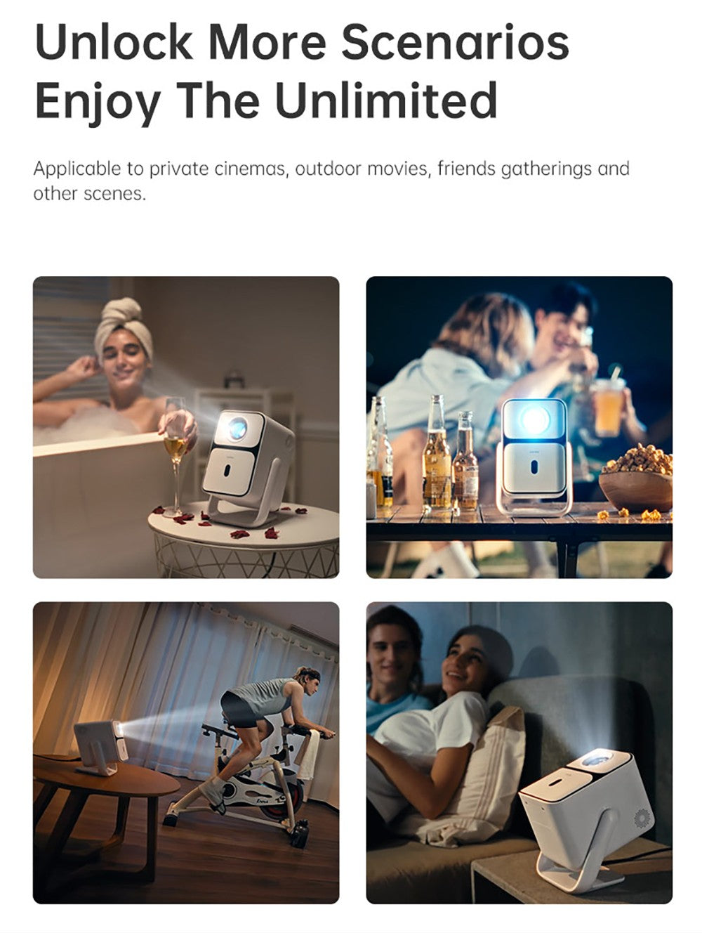 Wanbo T2 Ultra Projector, Android TV 11, 500 ANSI, Native 1080P, 120° Rotating Stand, Auto Focus & Keystone Correction, Dual-band WiFi, 2*5W Speaker