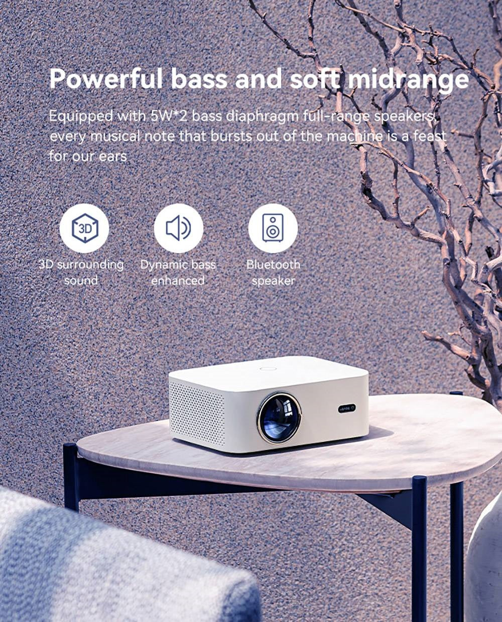 WANBO X2 Max Projector, 1080P, Android 9.0, Dual-Band Wifi 6, Bluetooth 5.0, Auto-Focus, Four Directional Keystone Corre