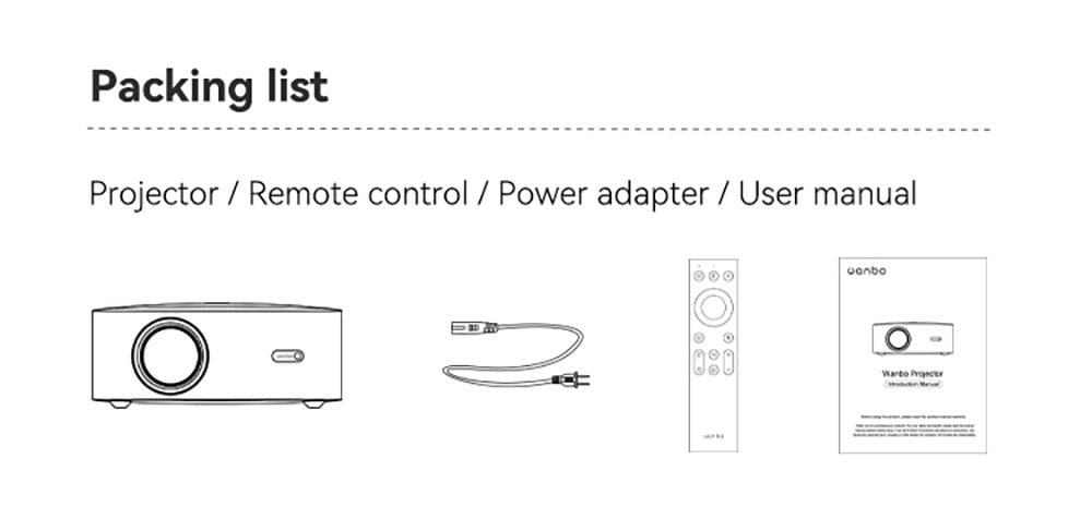 WANBO X2 Max Projector, 1080P, Android 9.0, Dual-Band Wifi 6, Bluetooth 5.0, Auto-Focus, Four Directional Keystone Corre
