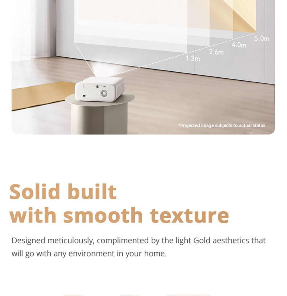 Wanbo X5 1100 ANSI Lumens LCD Projector, Native 1080P, 4K Decoding, HDR10, Android 9.0, Auto Focus & Auto-keystone Correction, Dual-band WiFi 6, Bluetooth 5.0, Apple Airplay, Android / Windows Projection