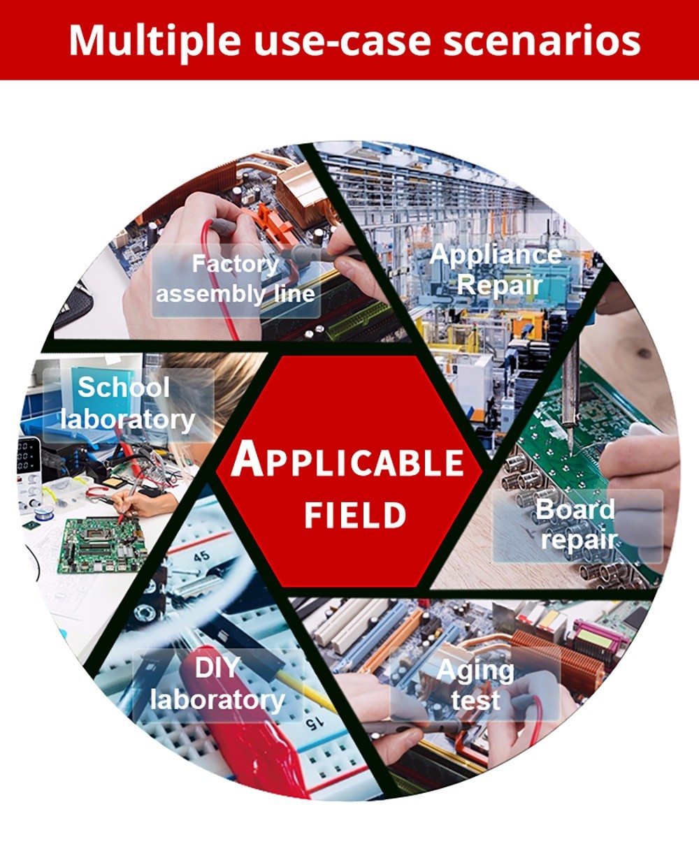 Wanptek APS305H Programmable Regulated DC Power Supply, 30V 5A, Storage Memory Function, Encoder Adjustment, USB Fast Charge, 4-Digit Display, Low Ripple, Cooling Fan Black - EU Plug