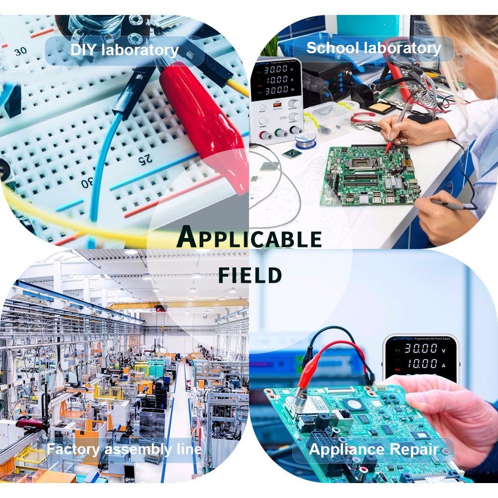 WANPTEK WPS3010 Programmable Regulated DC Power Supply, 30V 10A, Encoder Adjustment, USB Fast Charge, Intelligent Temperature Control, 4-Digit Display, Low Ripple, Low Noise Black - US Plug