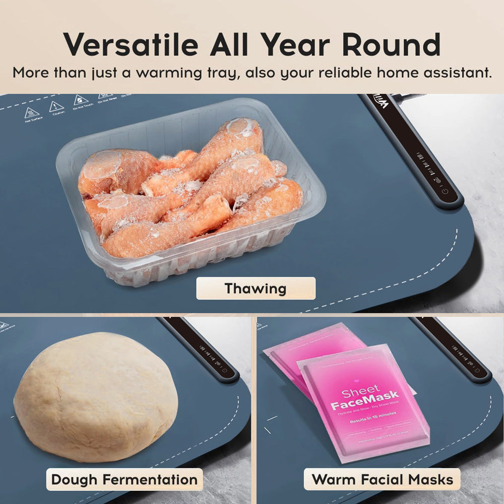 Willing BW614 Electric Warming Tray, 250W Power, 3 Temp Setting, Easy to Clean with Nano-Material, Auto Shut-Off