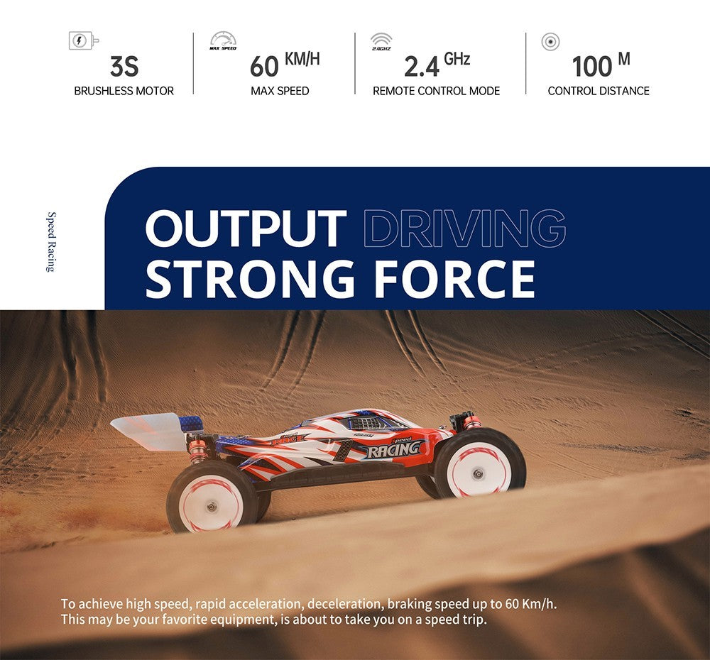 Wltoys 124008 RC Racing Car 60km/h 1300mAh - 2 Batteries