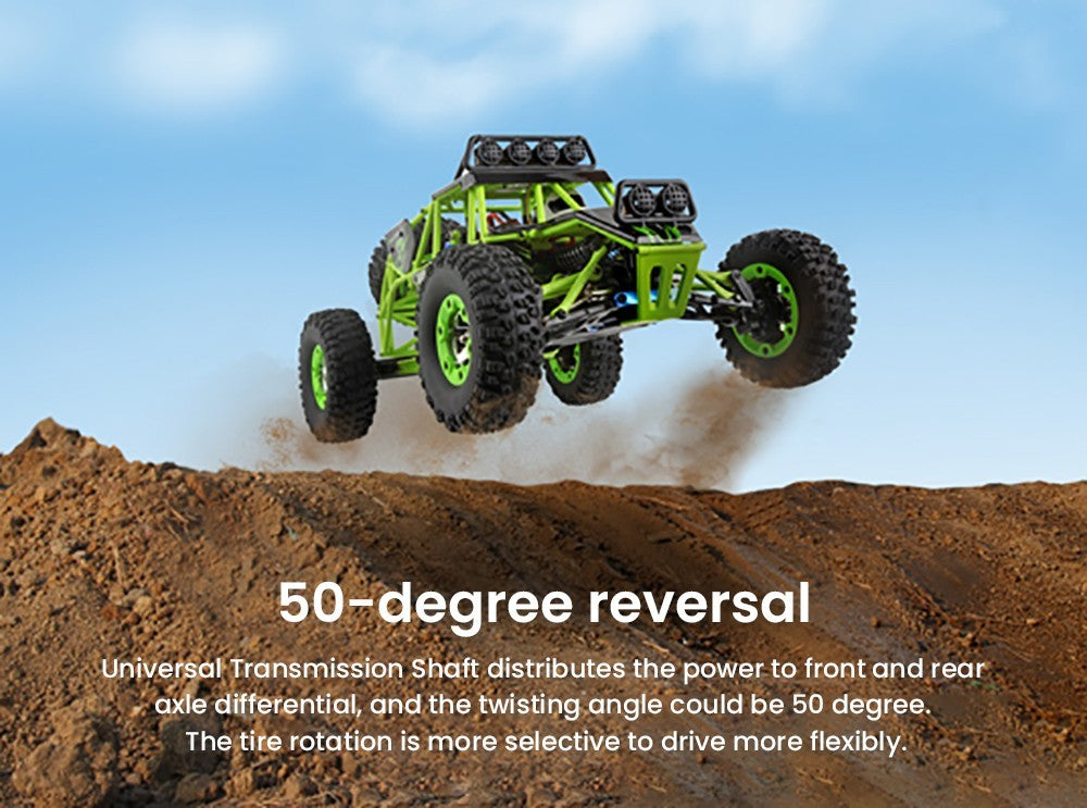 Wltoys 12427 1/12 Full Scale RC Car Off-road 540 Brushed Motor 50km/h Max Speed - 2 Batteries