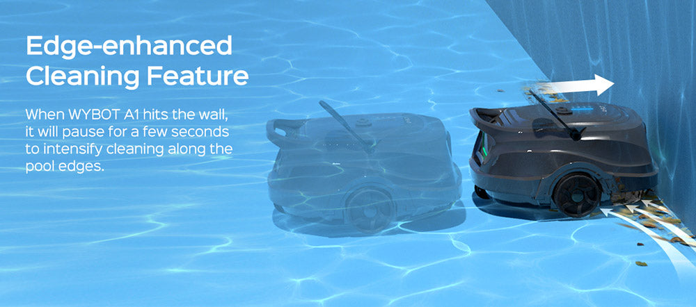 WYBOT A1 Cordless Pool Robot Vacuum, Double Filters, 120min Runtime, 2.5H Fast Charging, for Above Ground Flat-Bottom Pools, Black