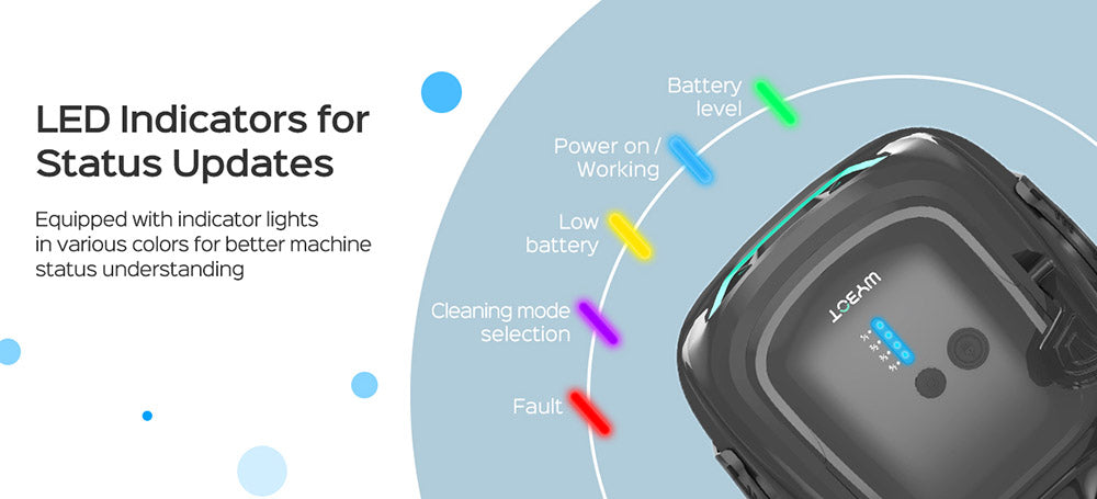 WYBOT A1 Cordless Pool Robot Vacuum, Double Filters, 120min Runtime, 2.5H Fast Charging, for Above Ground Flat-Bottom Pools, Black