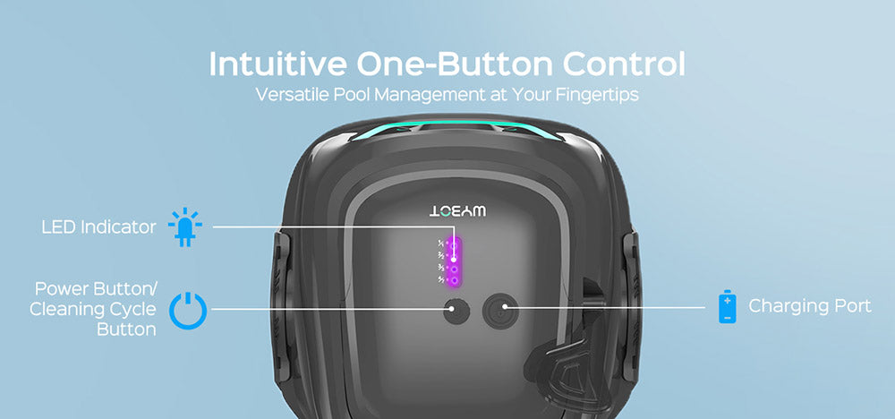 WYBOT A1 Cordless Pool Robot Vacuum, Double Filters, 120min Runtime, 2.5H Fast Charging, for Above Ground Flat-Bottom Pools, Black