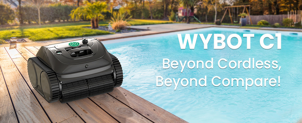 WYBOT C1 Cordless Robotic Pool Cleaner, 150min Runtime, Wall Climbing, Intelligent Route Planning, APP Control, for Pools up to 1,615 Sq.ft