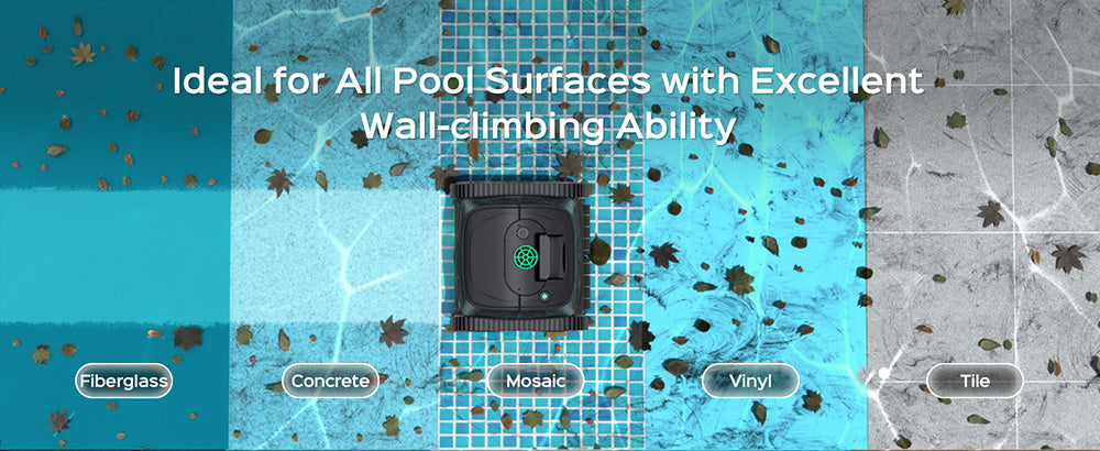 WYBOT C1 Cordless Robotic Pool Cleaner, 150min Runtime, Wall Climbing, Intelligent Route Planning, APP Control, for Pools up to 1,615 Sq.ft