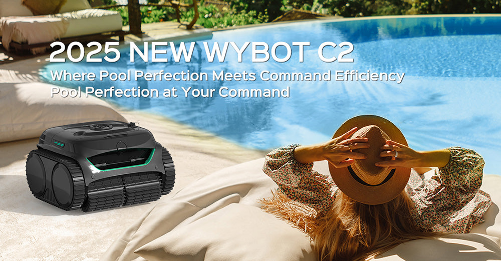 WYBOT C2 Cordless Pool Robot Vacuum, Wall and Waterline Cleaning, Dual Cleaning Filtration, for Inground Pools Up to 2512Sq.ft, Black Green