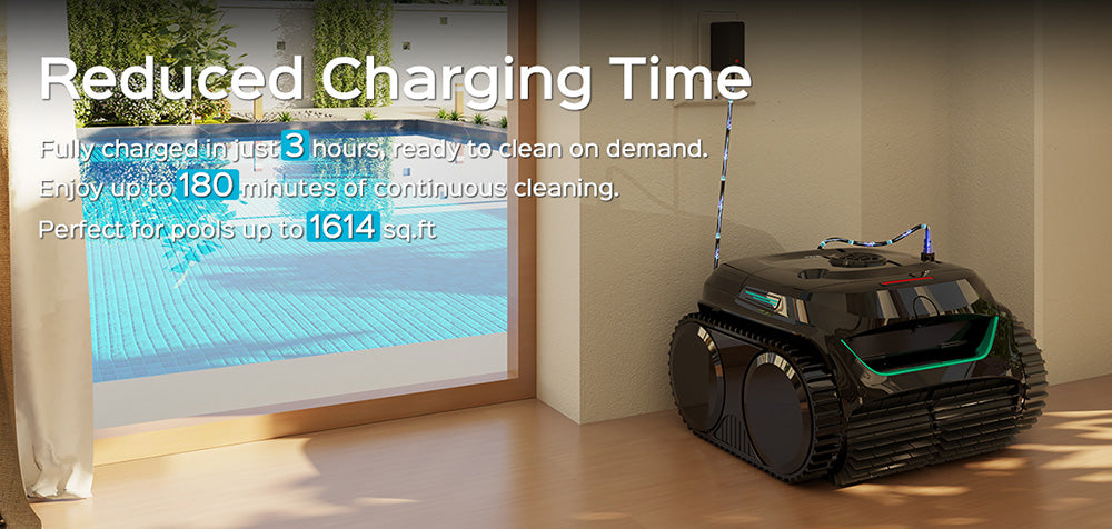 WYBOT C2 Cordless Pool Robot Vacuum, Wall and Waterline Cleaning, Dual Cleaning Filtration, for Inground Pools Up to 2512Sq.ft, Black Green