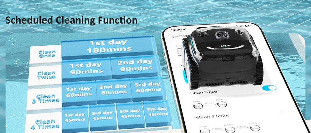 WYBOT C2 Vision Cordless Pool Robot Vacuum, Debris Detection with AI Camera, 8-in-1 Master Cleaning, Two-Layer Filtration, Brushless Motors for Powerful Suction, for Pools up to 1940Sq.ft, Black Green