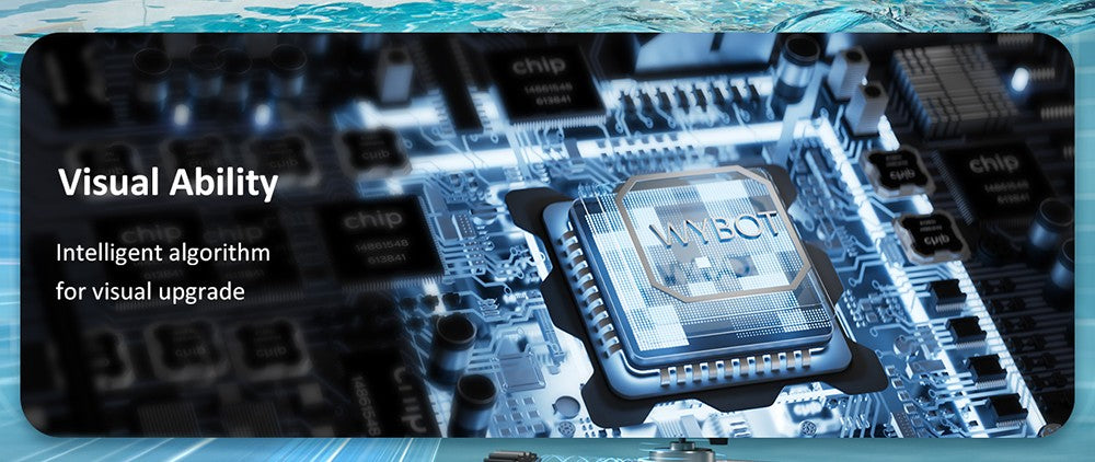 WYBOT C2 Vision Cordless Pool Robot Vacuum, Debris Detection with AI Camera, 8-in-1 Master Cleaning, Two-Layer Filtration, Brushless Motors for Powerful Suction, for Pools up to 1940Sq.ft, Black Green