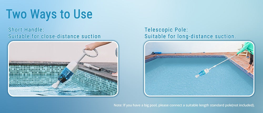 WYBOT HJ10P Handheld Pool Vacuum, Telescopic Pole Included, 25L/min Powerful Suction, 5200mAh Large Battery, Max. 60min Runtime, 0.5L Filter