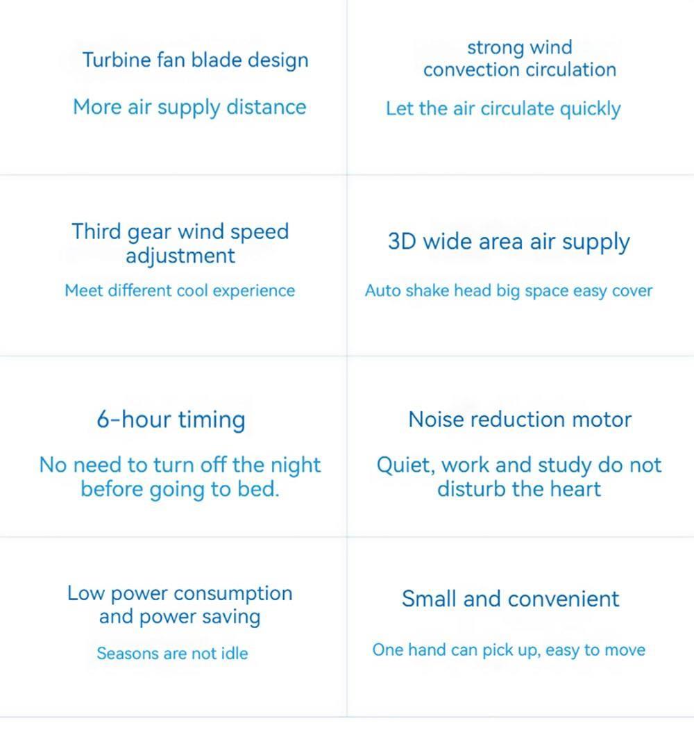 Xiaoda Feiyue C06 Desktop Portable Air Circulation Fan, 3 Gears Wind, Timing Function, Shaking Head Up and Down - Plug-in Version