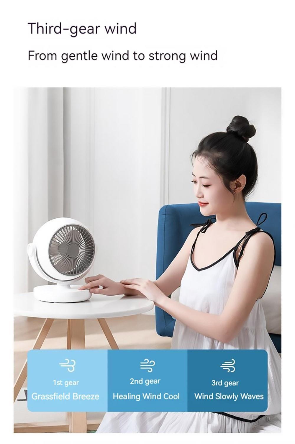 Xiaoda Feiyue C06 Desktop Portable Air Circulation Fan, 3 Gears Wind, Timing Function, Shaking Head Up and Down - Plug-in Version