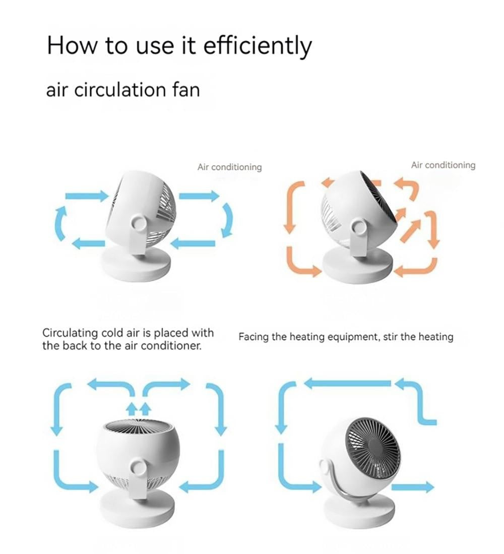 Xiaoda Feiyue C08 Desktop Portable Air Circulation Fan, 3 Gears Wind, Timing Function, Shaking Head Around - Charging Version