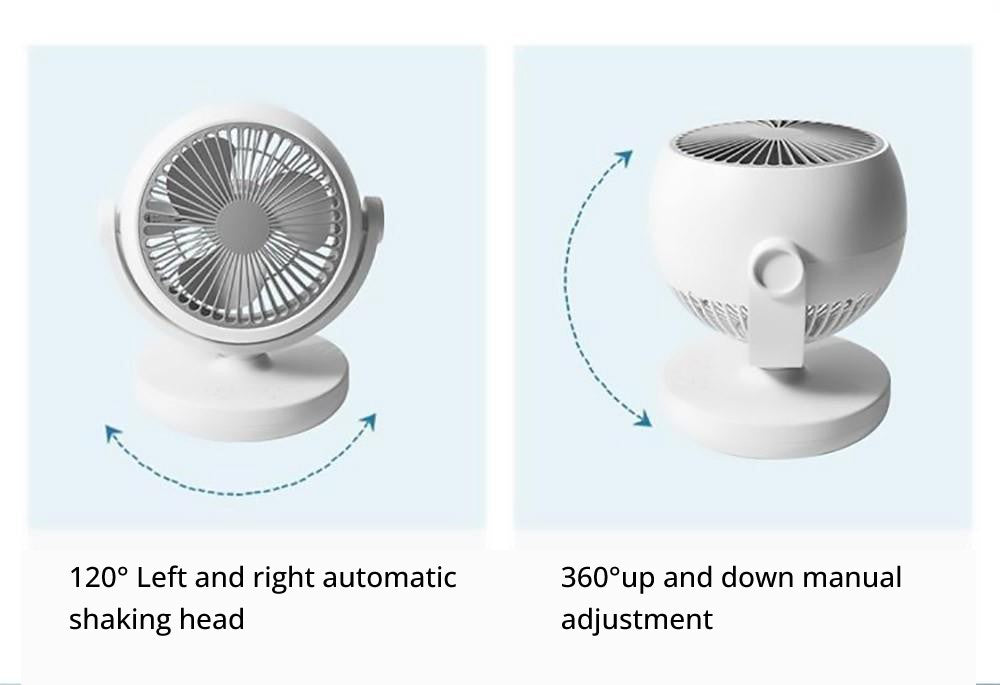 Xiaoda Feiyue C08 Desktop Portable Air Circulation Fan, 3 Gears Wind, Timing Function, Shaking Head Around - Charging Version