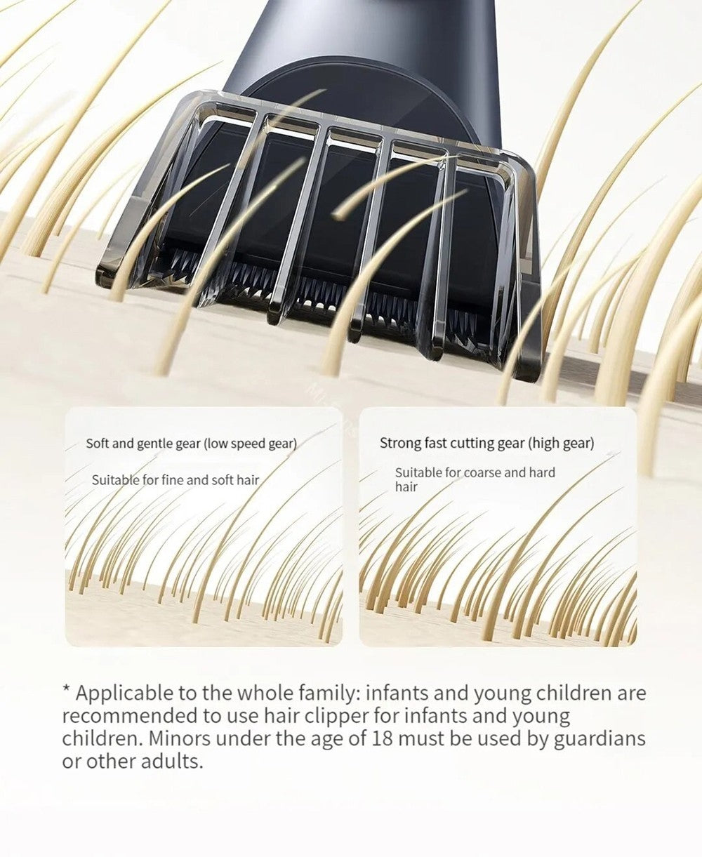 Xiaomi Mijia Hair Clipper 2 Rechargeable Trimmer, Dual-Speed Control, High Hardness Blade, Up to 180 Mins Runtime, Digital Display, IPX7 Waterproof