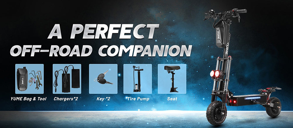 YUME Y10 Electric Scooter, 1200*2 Motor, 52V 23.4Ah Battery, 10