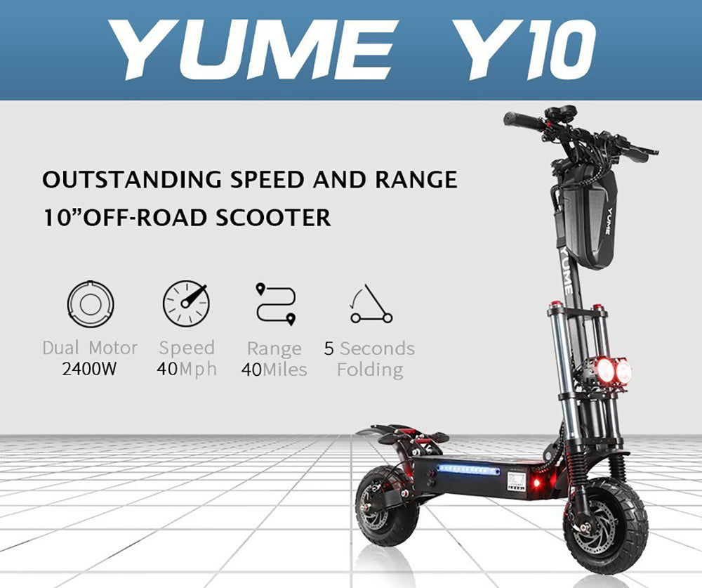 YUME Y10 Electric Scooter, 1200*2 Motor, 52V 23.4Ah Battery, 10