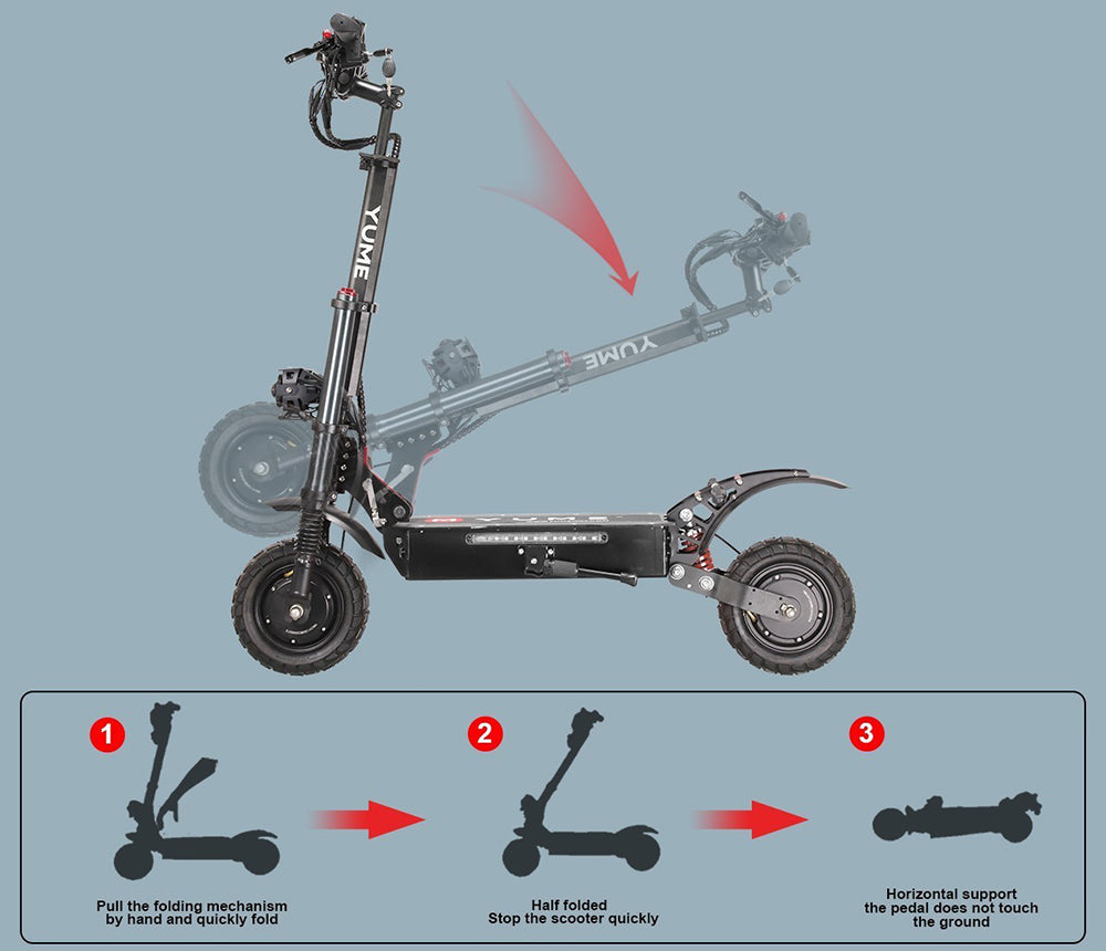 YUME Y10 Electric Scooter, 1200*2 Motor, 52V 23.4Ah Battery, 10