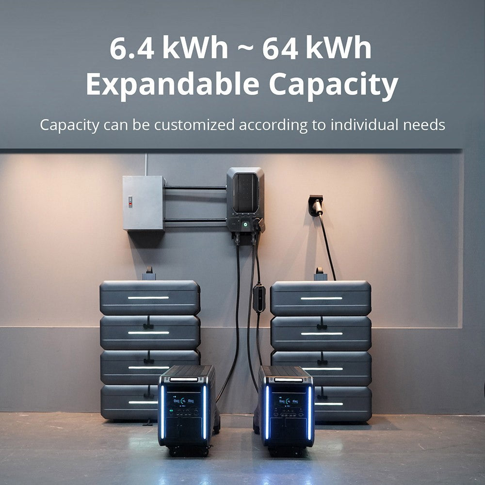 ZENDURE SuperBase V6400 Portable Power Station, 6438Wh Semi-Solid State Battery, 3800 AC Output, Expandable to 64380Wh, 120V/240V Dual Voltage, 16 Outputs, 3000W Solar Input, APP Control