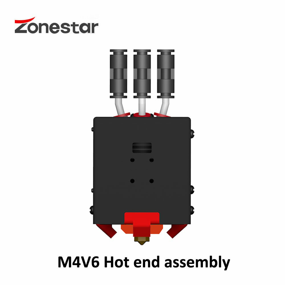 ZONESTAR M4V6 4-in-1-out Mix Color Hotend Assembly, with Four Colors Printhead Nozzle, for Z9V5 Series 3D Printer