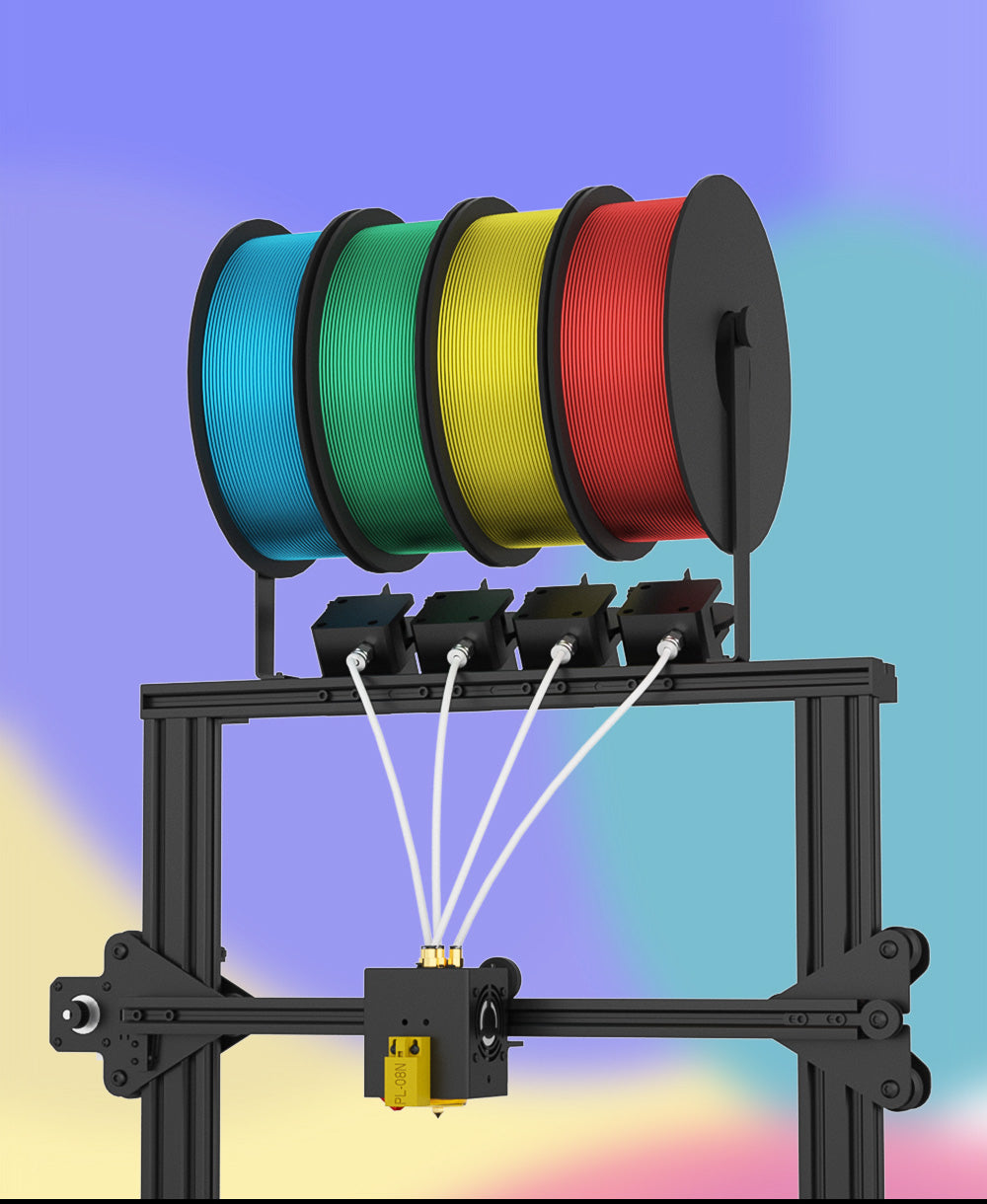 Zonestar Z8PM4 Pro 4 Titan Extruders 3D Printer, 4 in1 out Color-Mixing, Auto Leveling, 32Bit Mainboard, LCD Screen, Open Source, 300*300*400mm