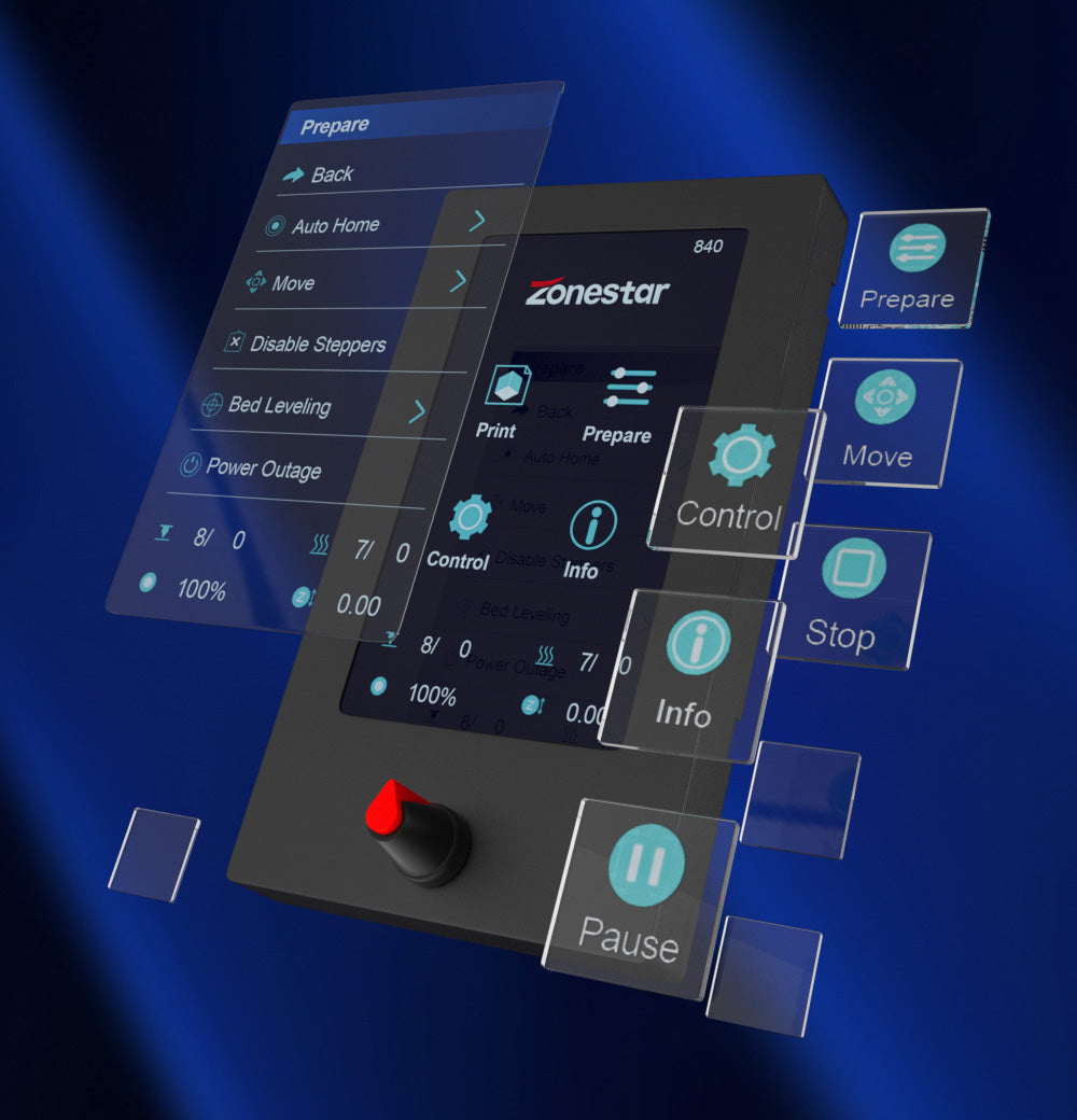 Zonestar Z8PM4 Pro 4 Titan Extruders 3D Printer, 4 in1 out Color-Mixing, Auto Leveling, 32Bit Mainboard, LCD Screen, Open Source, 300*300*400mm